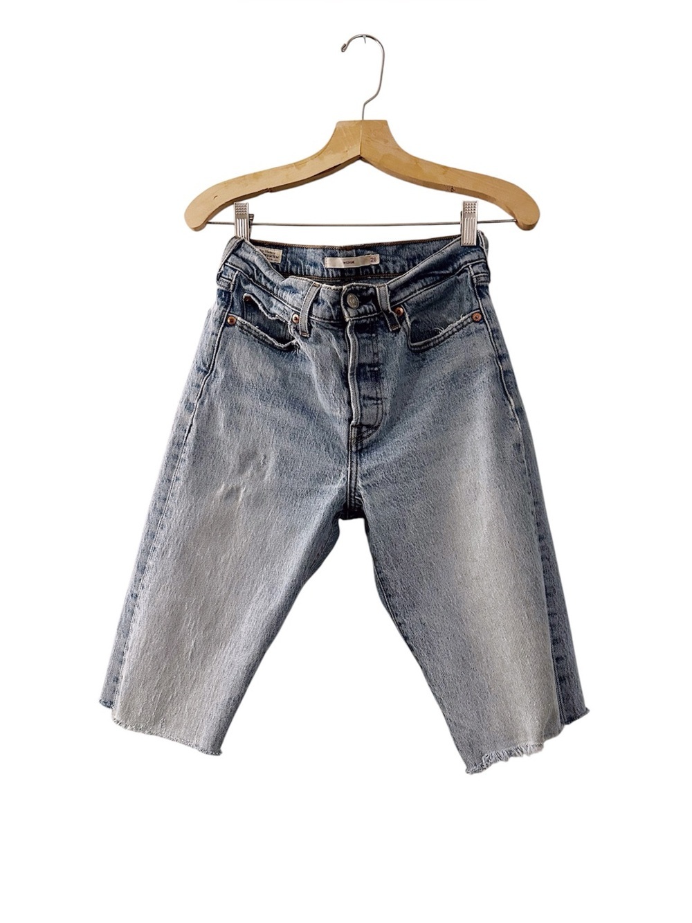 Levi's Wedgie Jean Shorts Jorts Denim Cut Offs Light Wash